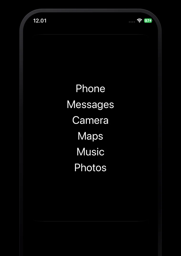 The Smile app editing the list of apps in a widget