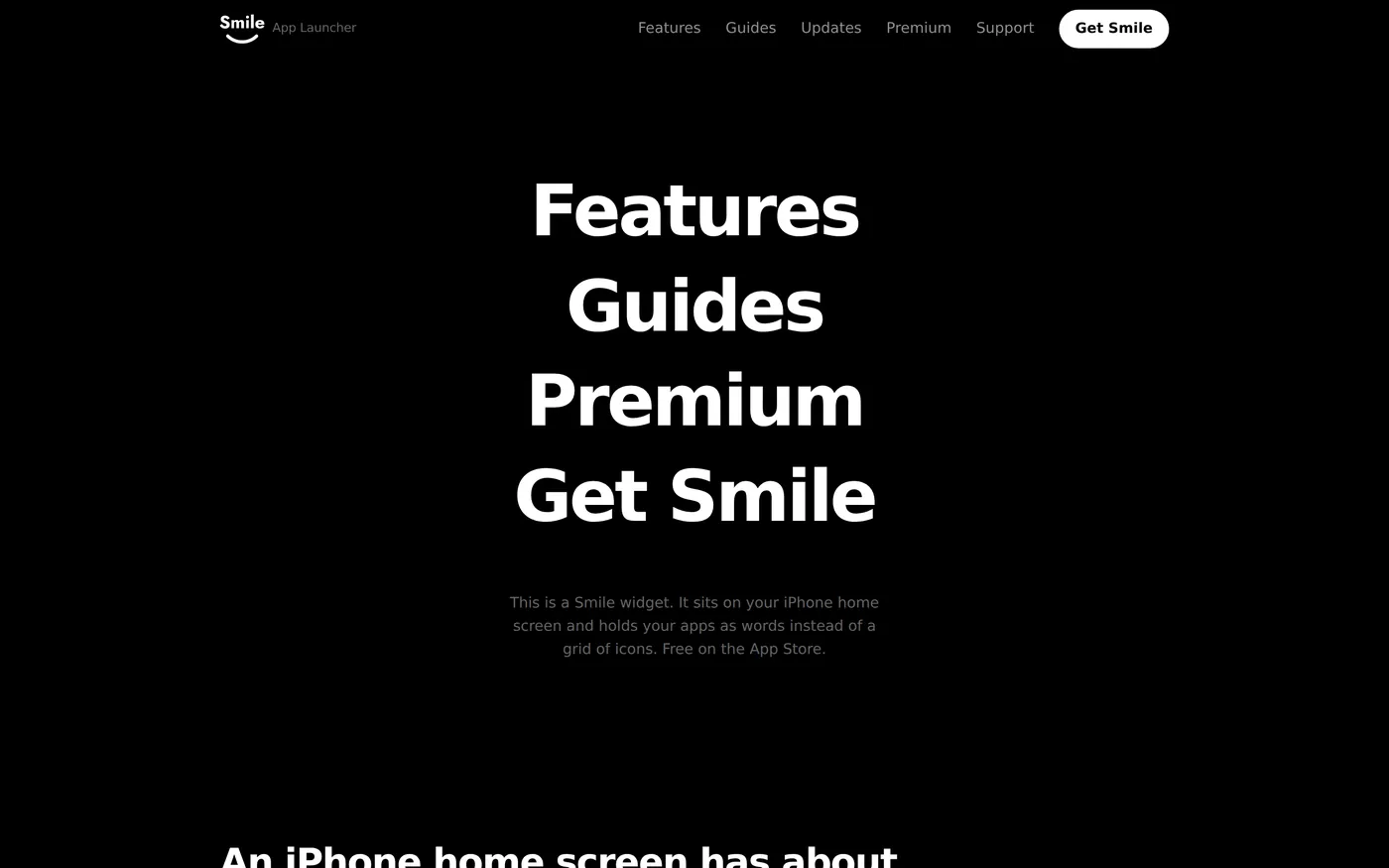 Smile App Launcher, as it looks today